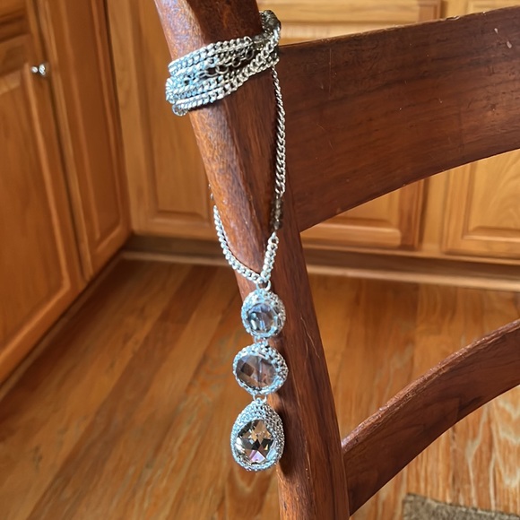 Vintage CHICOs Statement Necklace Vibes Medieval Look Steampunk Crystal Gray NEW - Picture 10 of 16